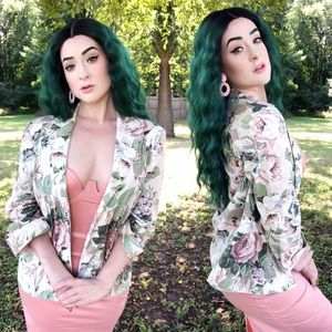 Vintage Beige Floral Print Blazer 🌸